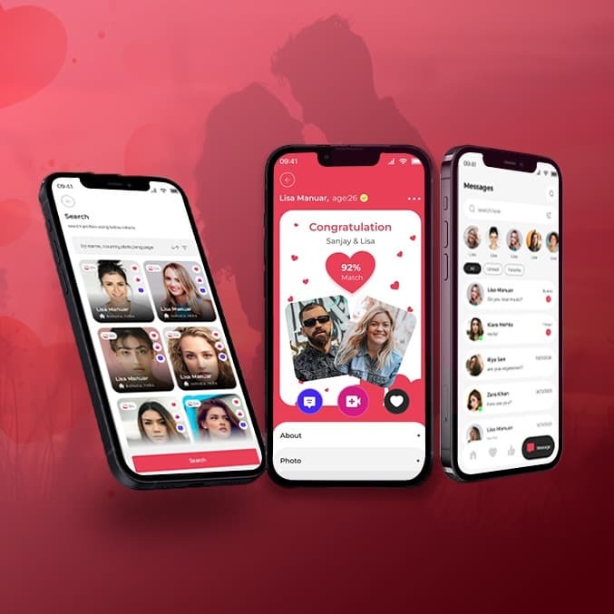 Dating website interface