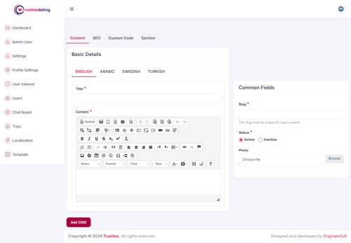Add CMS Page